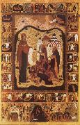 Our Lady of Bogolijubovo with Saint Zocime and Saint Savvatii and Scenes from their Lives unknow artist